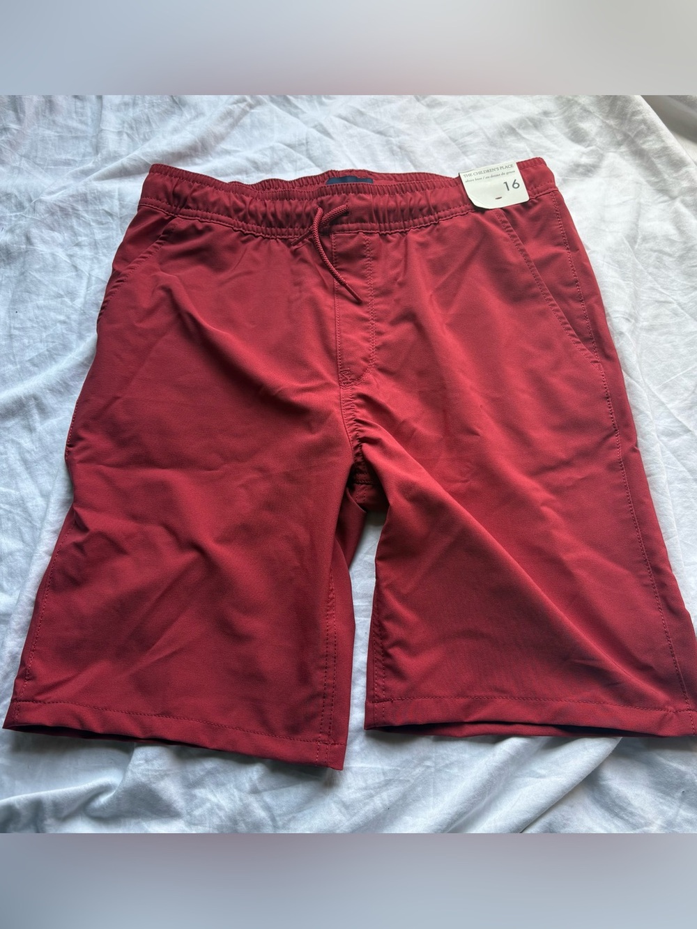 Children's Place Boys Red Drawstring Shorts - Size 16 NWT